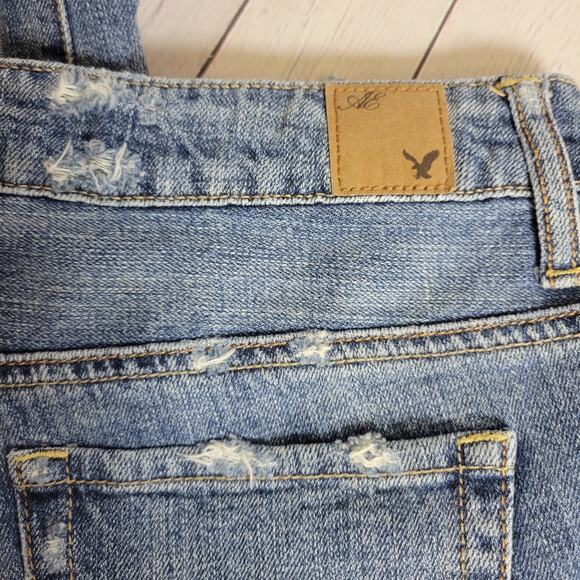 American Eagle Denim blue Shorts Cut-Off Distressed Frayed Hem Womens size 4 - Picture 3 of 5